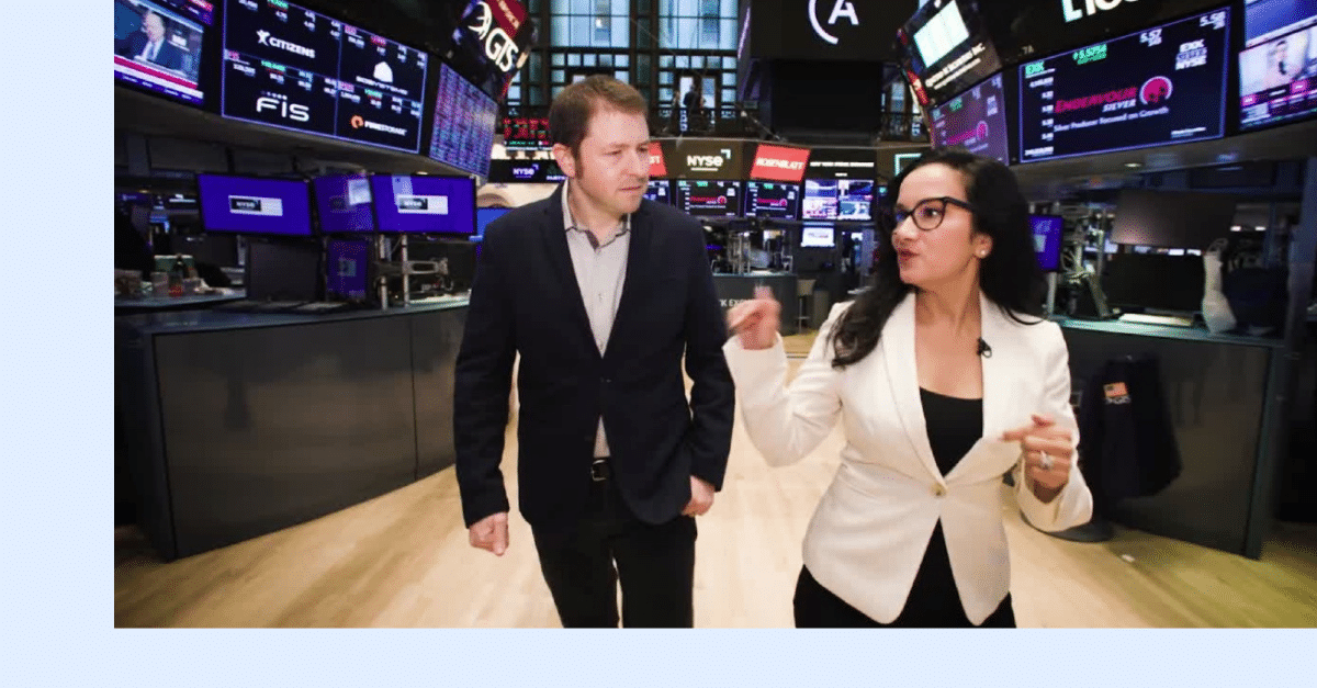 Image of Augury CEO Saar Yoskovitz walking the floor of the New York Stock Exchange