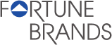 Logo of Fortune Brands, designed to resonate with customers, features the words "FORTUNE BRANDS" highlighted by a blue triangle inside the letter "O" in "FORTUNE".