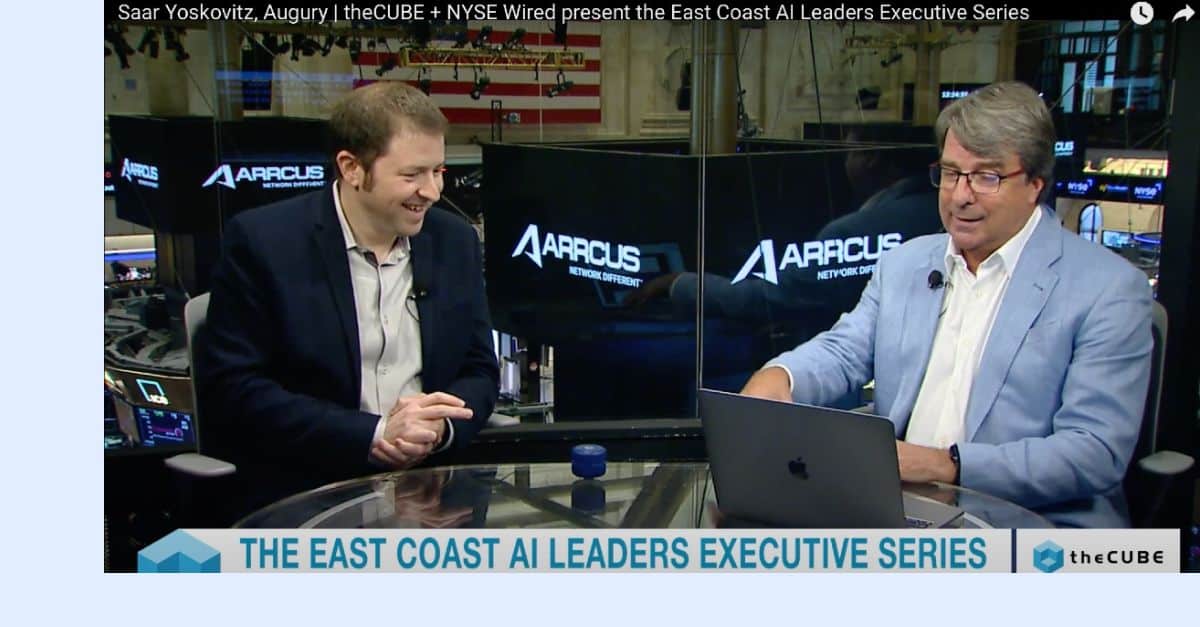 Screenshot of Saar Yoskovitz, Augury at theCUBE + NYSE Wired present the East Coast AI Leaders Executive Series