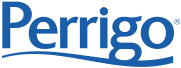 Logo of Perrigo, featuring the company name in a blue sans-serif font with an underline that tapers off to the right, designed to inspire trust and reliability for customers.