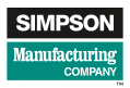 Simpson Manufacturing Company logo with the text "Simpson" in white on a black rectangle above "Manufacturing Company" in white on a green rectangle, emphasizing their commitment to customers.