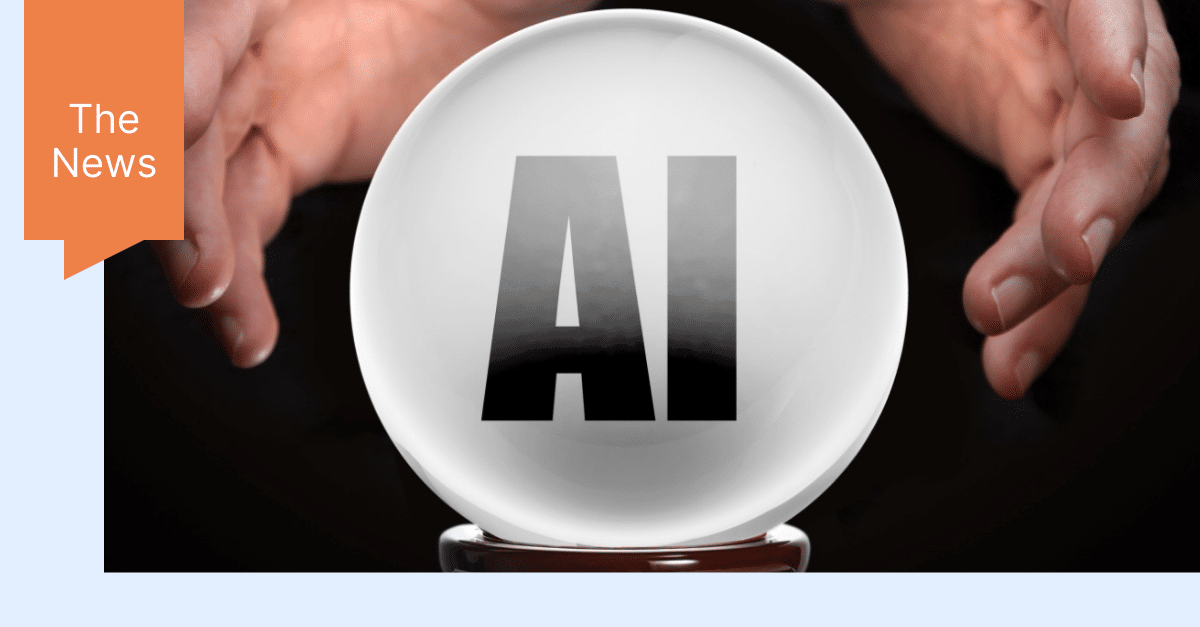 Picture of a crystal ball with the letters: AI