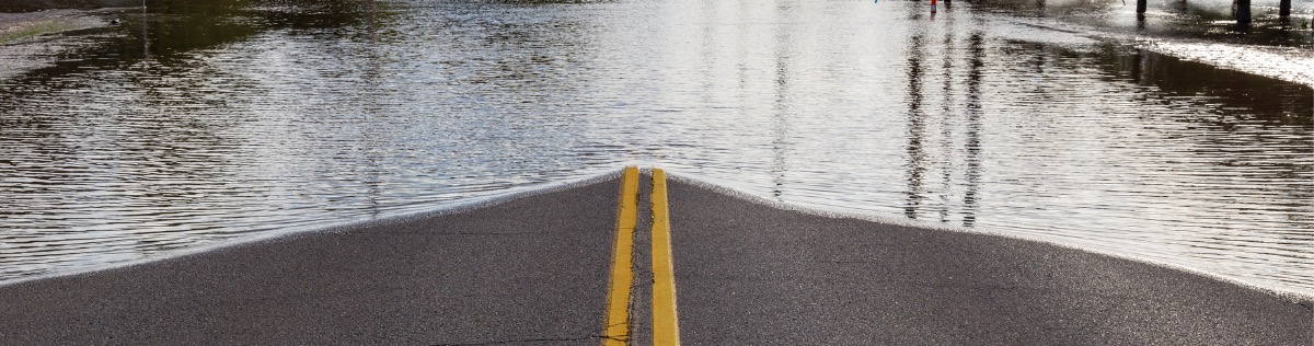 A road ends due to flooding