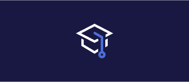 A white graduation cap icon with a blue tassel, symbolizing support, on a dark blue background.