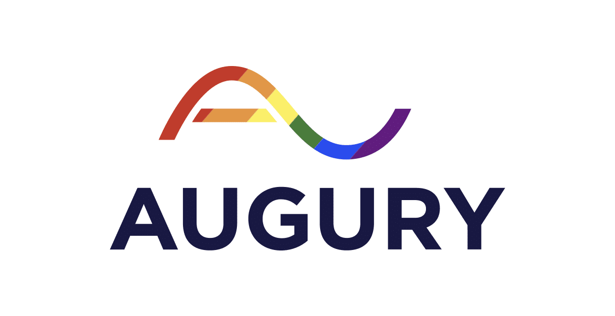 Augury logo with rainbow pride colors.
